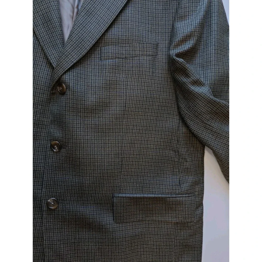 Ralph Lauren Mens 42R Olive Houndstooth Sport Coat Wool Tweed Green Canada L503